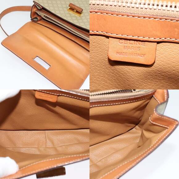 CELINE Macadam Canvas Hand Bag Pvc Beige Gold - Picture 12 of 13